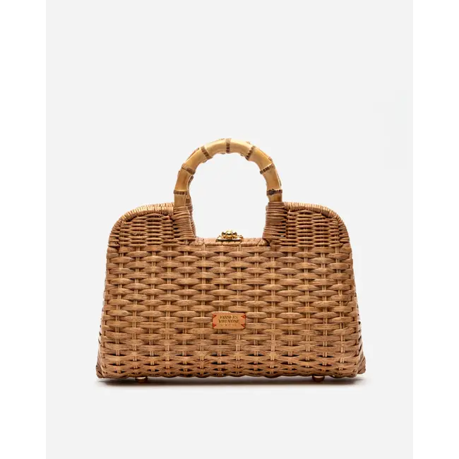 Buzzy Basket Peony Wicker w Bamboo Handle