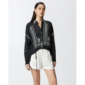 Pinko Asymmetrical Shirt with Bandana Print