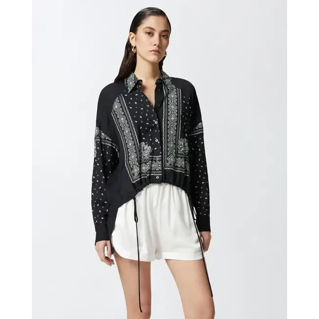 Asymmetrical Shirt with Bandana Print
