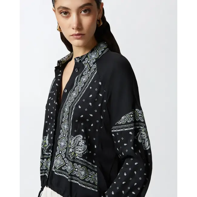 Asymmetrical Shirt with Bandana Print