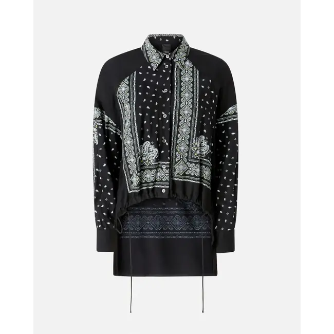 Asymmetrical Shirt with Bandana Print