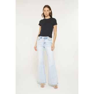 Mica Denim High Rise Flared Hidden Button Jeans