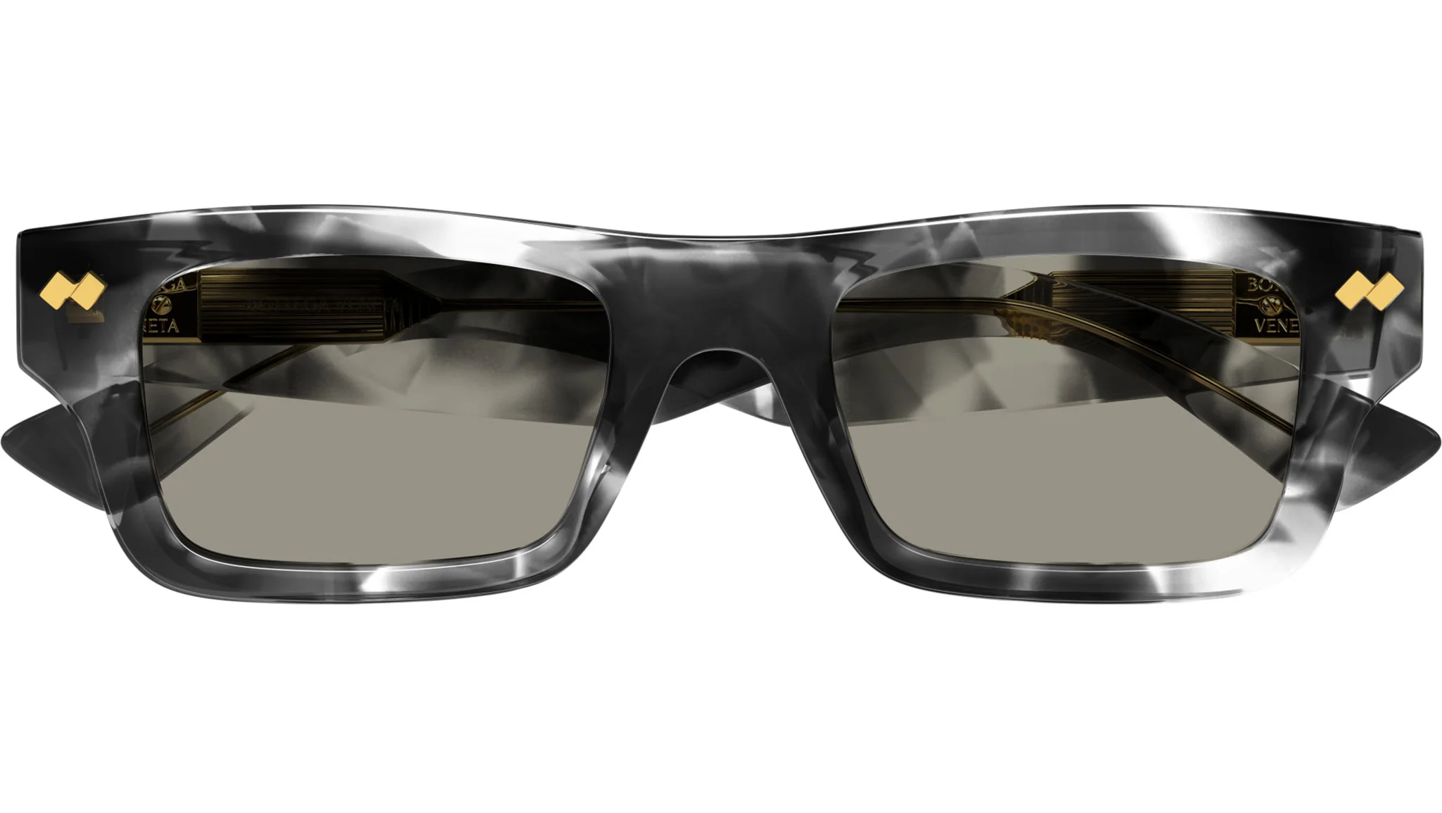 Bottega Veneta★素敵！Grey Square Acetate Sunglasses Bottega Veneta Square Resin Sunglasses Gray/Black - SeeSaw
