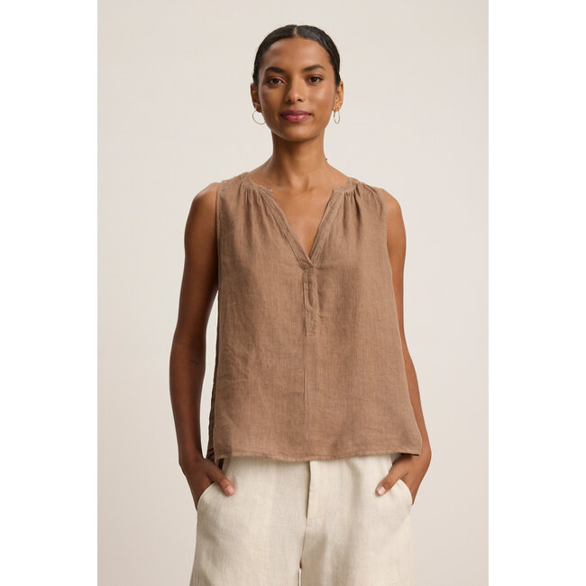 V Neck Linen Top