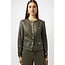 Foiled Faux Suede Fitted Jacket