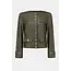 Foiled Faux Suede Fitted Jacket