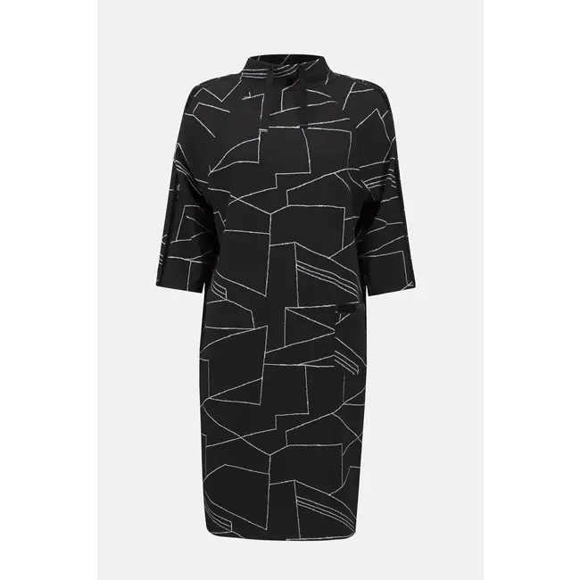 Jacquard Knit Abstract Print Straight Dress