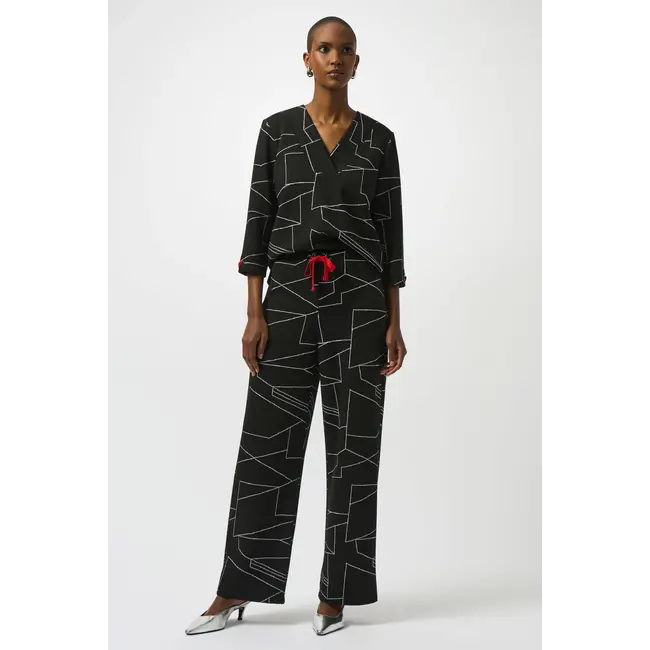 Jacquard Knit Abstract Print Boxy Top