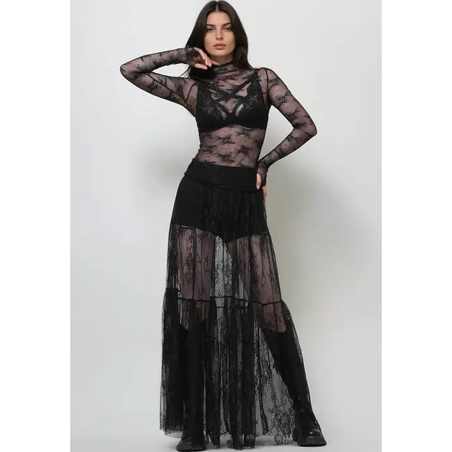 Floral Lace See Through Mesh Top