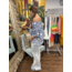Shoulder Blouse w Plant Print and Flare Sleeve
