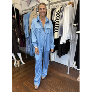 SeeSaw Private Label Shiny Button Down Top