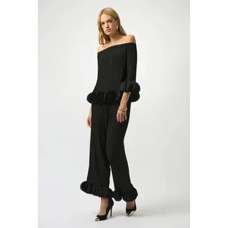 Joseph Ribkoff Georgette Off Shoulder Pleated Top