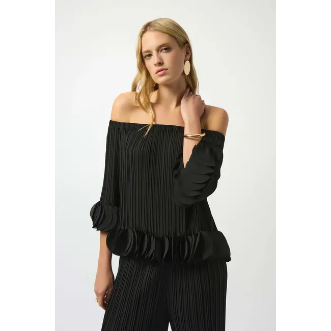 Georgette Off Shoulder Pleated Top