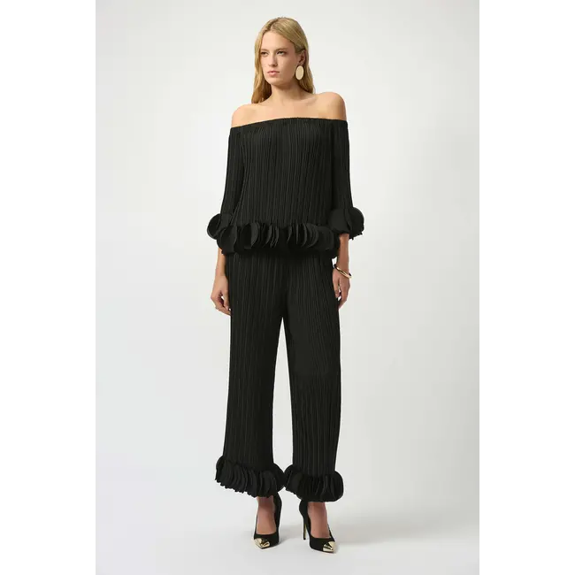 Georgette Wide Leg Pleated Pants