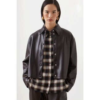 SUNCOO Faux Leather Jacket