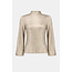 Foiled Knit Mock Neck Fitted Top