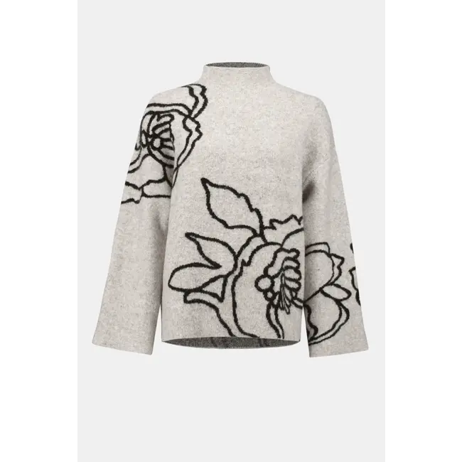 Sweater Knit Floral Print Pullover