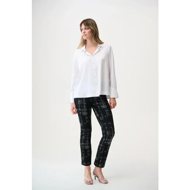Stretch Poplin Button-Front Blouse