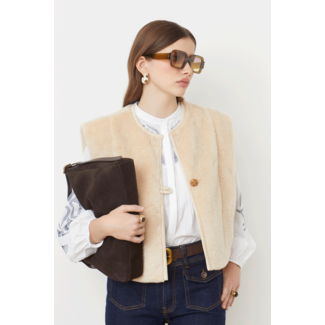 SUNCOO Faux Fur Vest