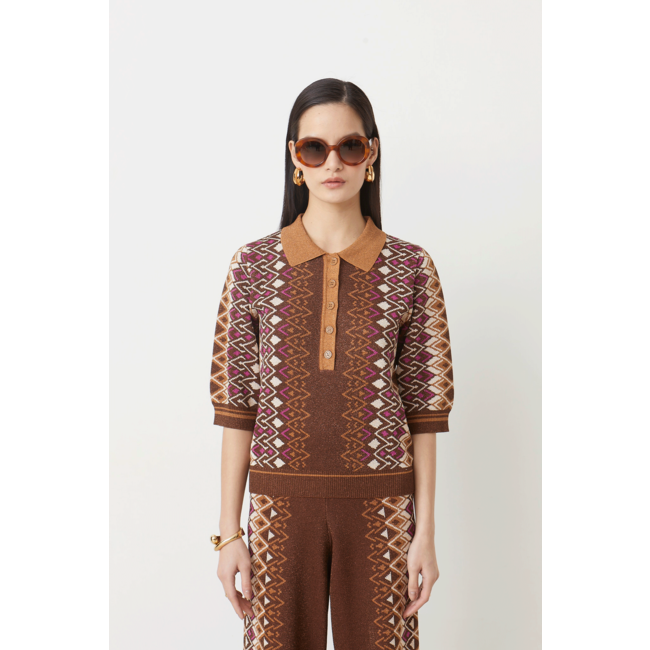Print Polo Top