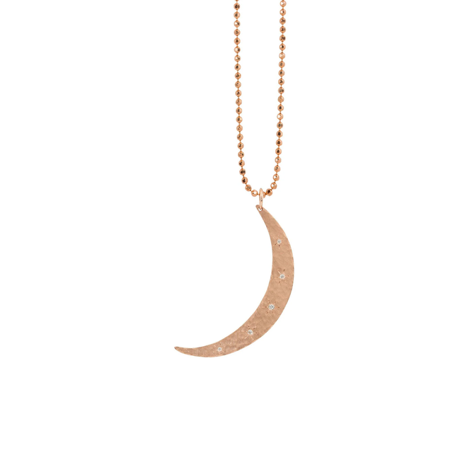 14K Rose Gold Medium Moon Pendant