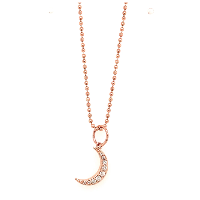 Moon 14K Gold Diamond Charm