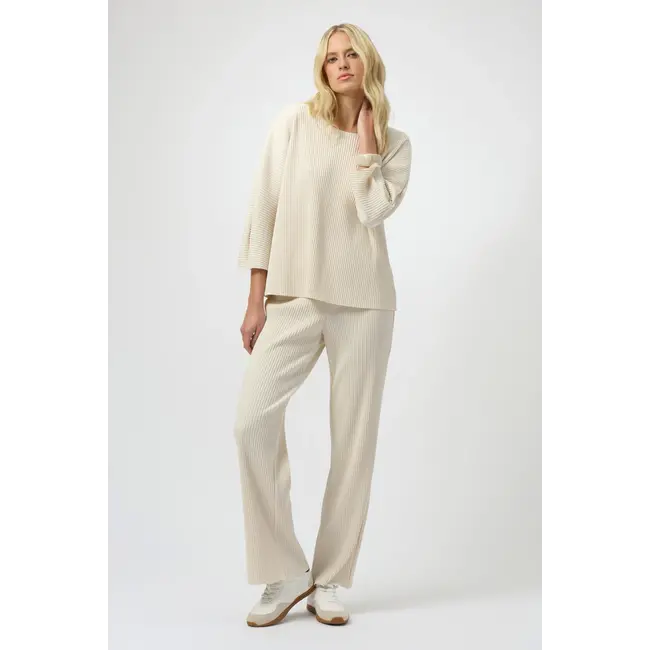 Pleated Scuba Crepe Wide-Leg Pants