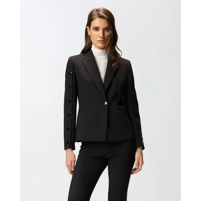 Blazer with Buttoned Sleeves