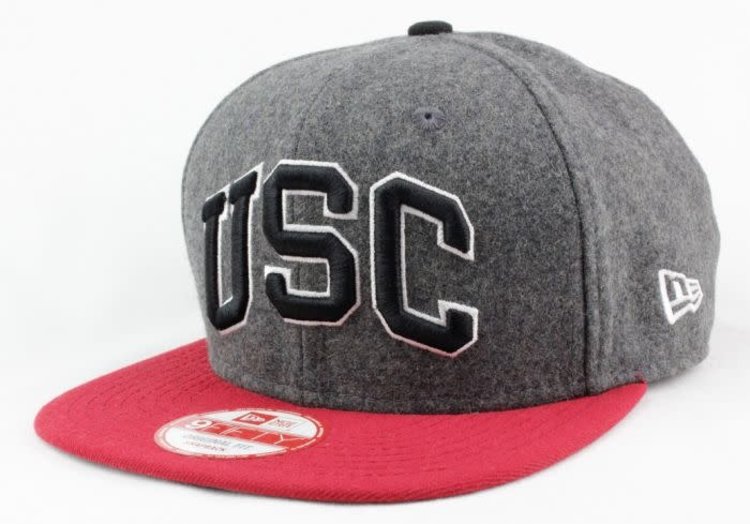 New Era USC Trojans New Era  Shader Melton Snapback 950 Graphite/Cardinal