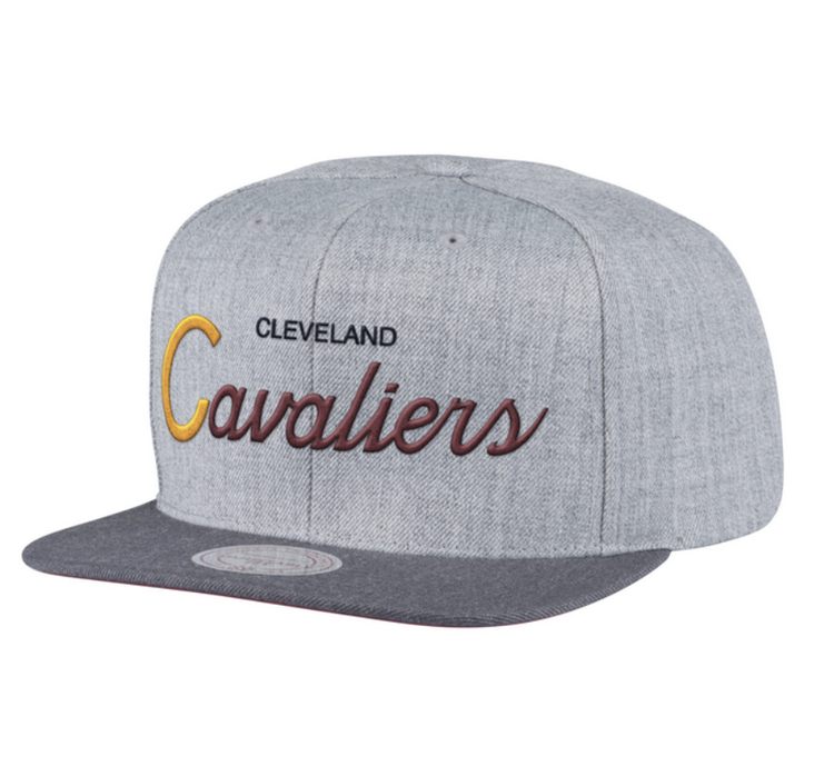 Mitchell and Ness Cleveland Cavaliers Mitchell & Ness Tri Pop Special Script Snapback Gray