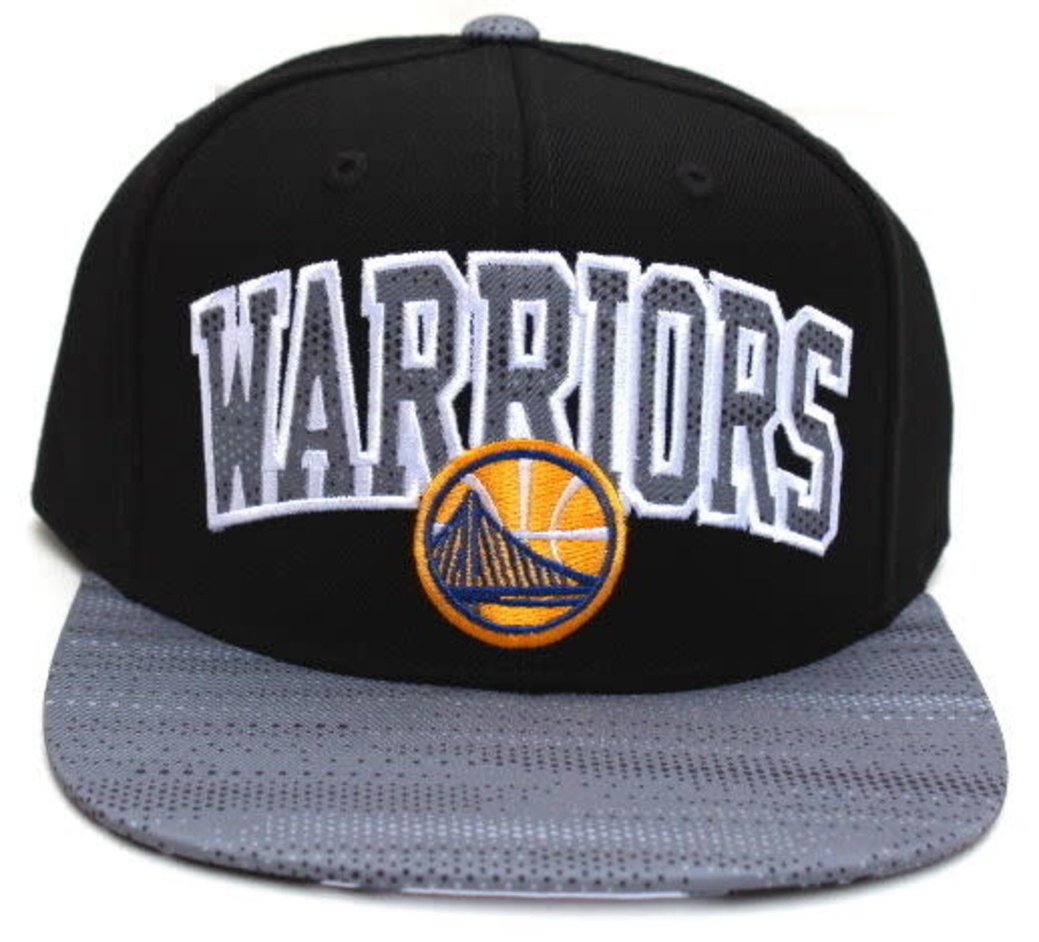 adidas Golden State Warriors White Marble Snapback Cap in Black