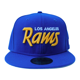 New Era 59Fifty Vegas Dome Los Angeles Rams Retro Script Hat- Tan, Roy – Hat  Club