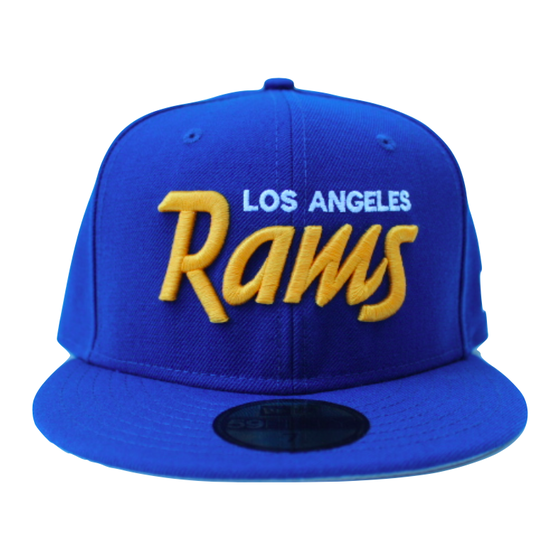 Youth Mitchell & Ness Black/Royal Los Angeles Rams Team Script Snapback Hat