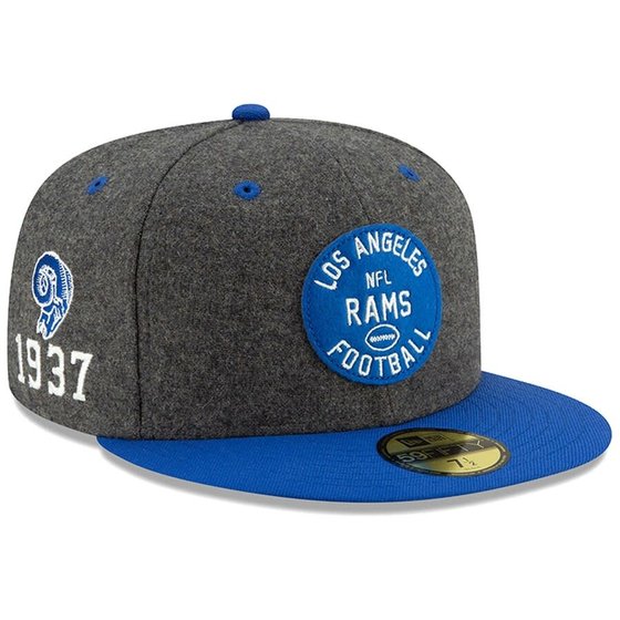 Los Angeles Rams Hat Cap Fitted 6 3/4 Blue Shadow Logo NFL