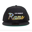 LA Rams New Era Script Fitted 59/50 Black/Black - The Locker Room