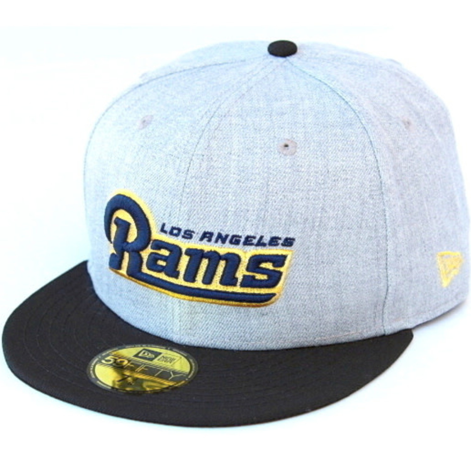 LA Rams New Era Script Fitted 59/50 Black/Black - The Locker Room of Downey