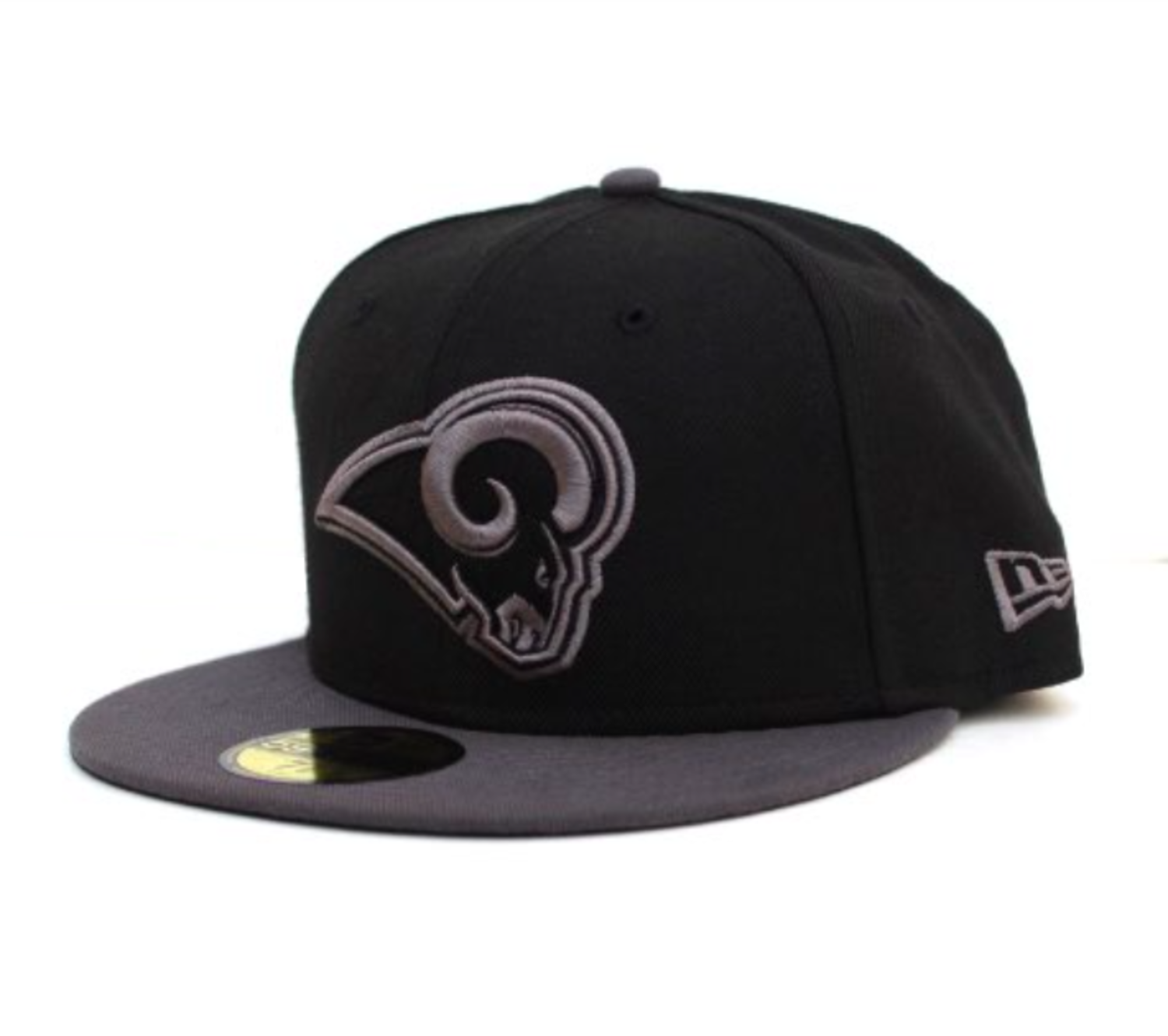 LA Rams New Era Script Fitted 59/50 Black/Black - The Locker Room of Downey