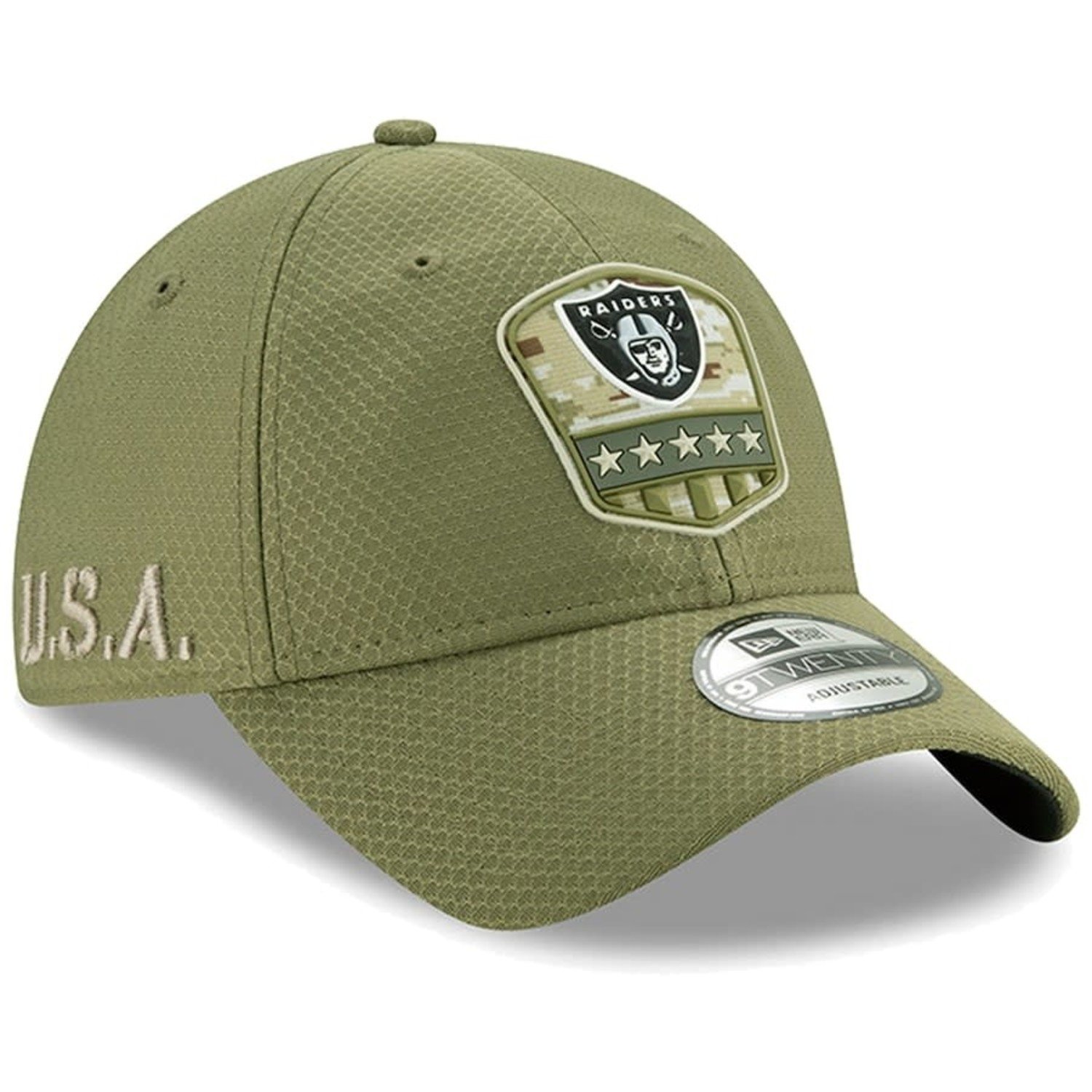 Raiders New Era 2019 Salute to Service Adjustable 920 Green - The Locker  Room of Downey