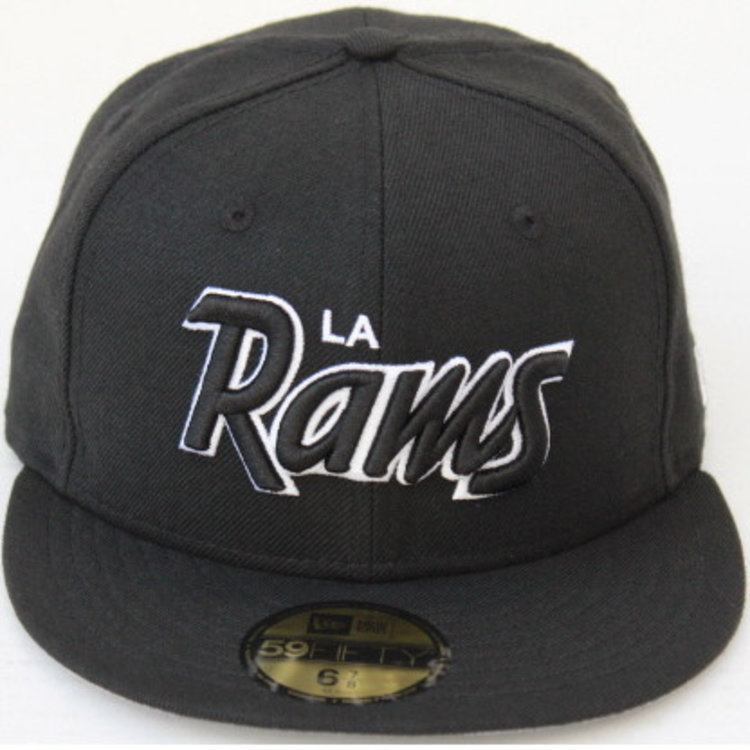 New Era LA Rams Script Black Black White