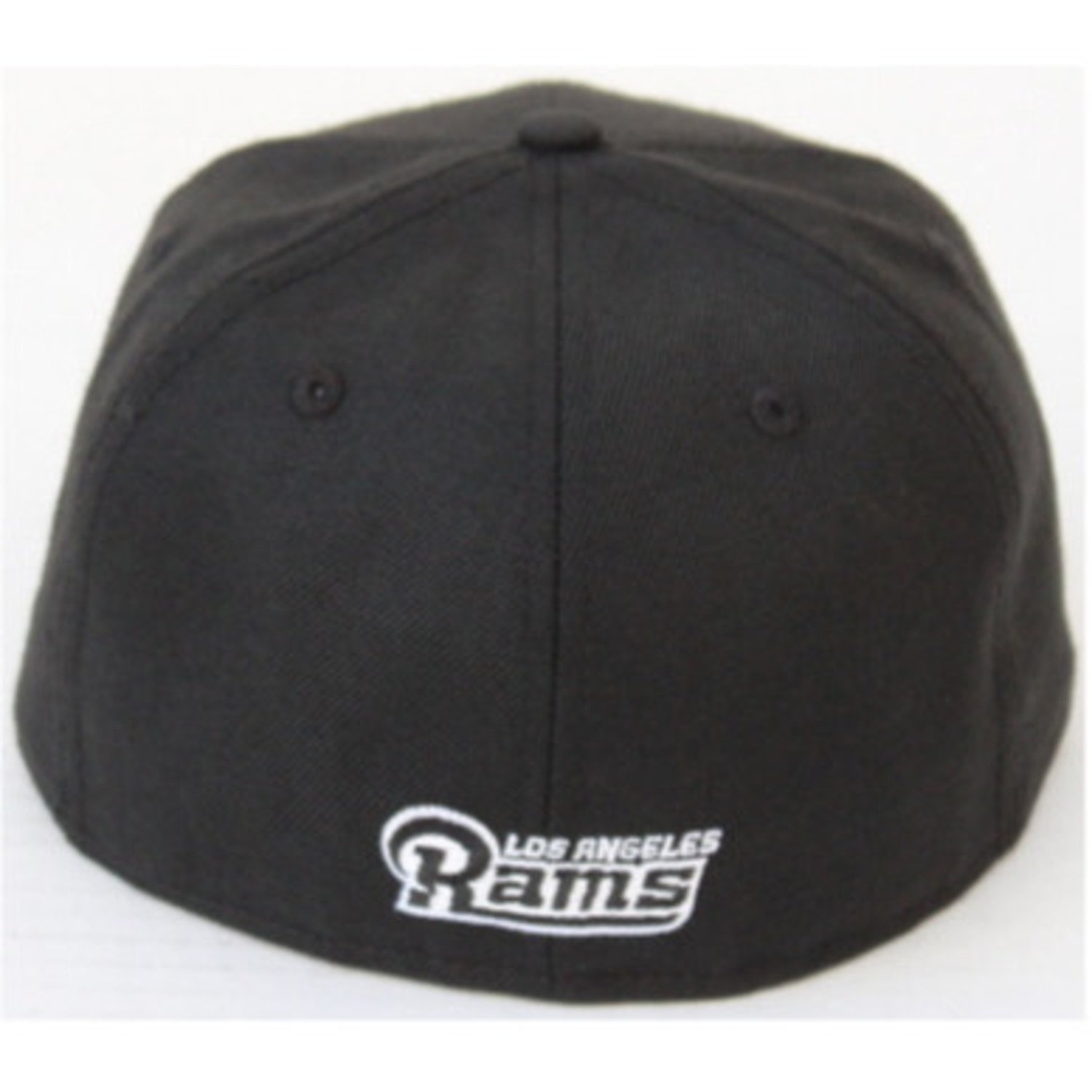 LA Rams C New Era Script Fitted 5950 Black White - The Locker Room of Downey