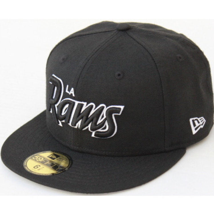 New Era LA Rams Script Black Black White