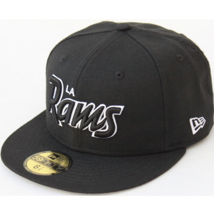 New Era LA Rams Script Black Black White
