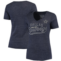 DCM Dallas Cowboys W Elle V Neck Heather Navy