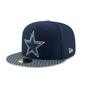 New Era Dallas Cowboys New Era 2018 Official Onstage Draft Fitted 5950  Heather Gray/Team Blue