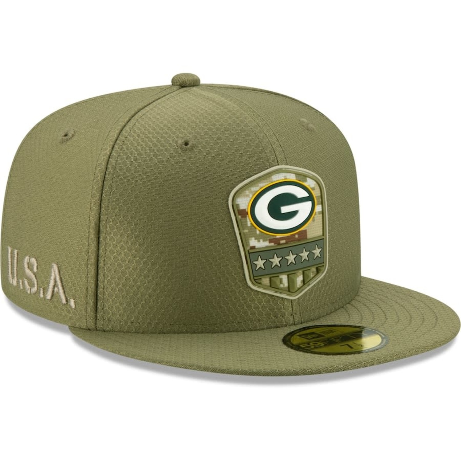 New Era Green Bay Packers Salute to Service 59FIFTY Fitted Cap - Green 7 1/4