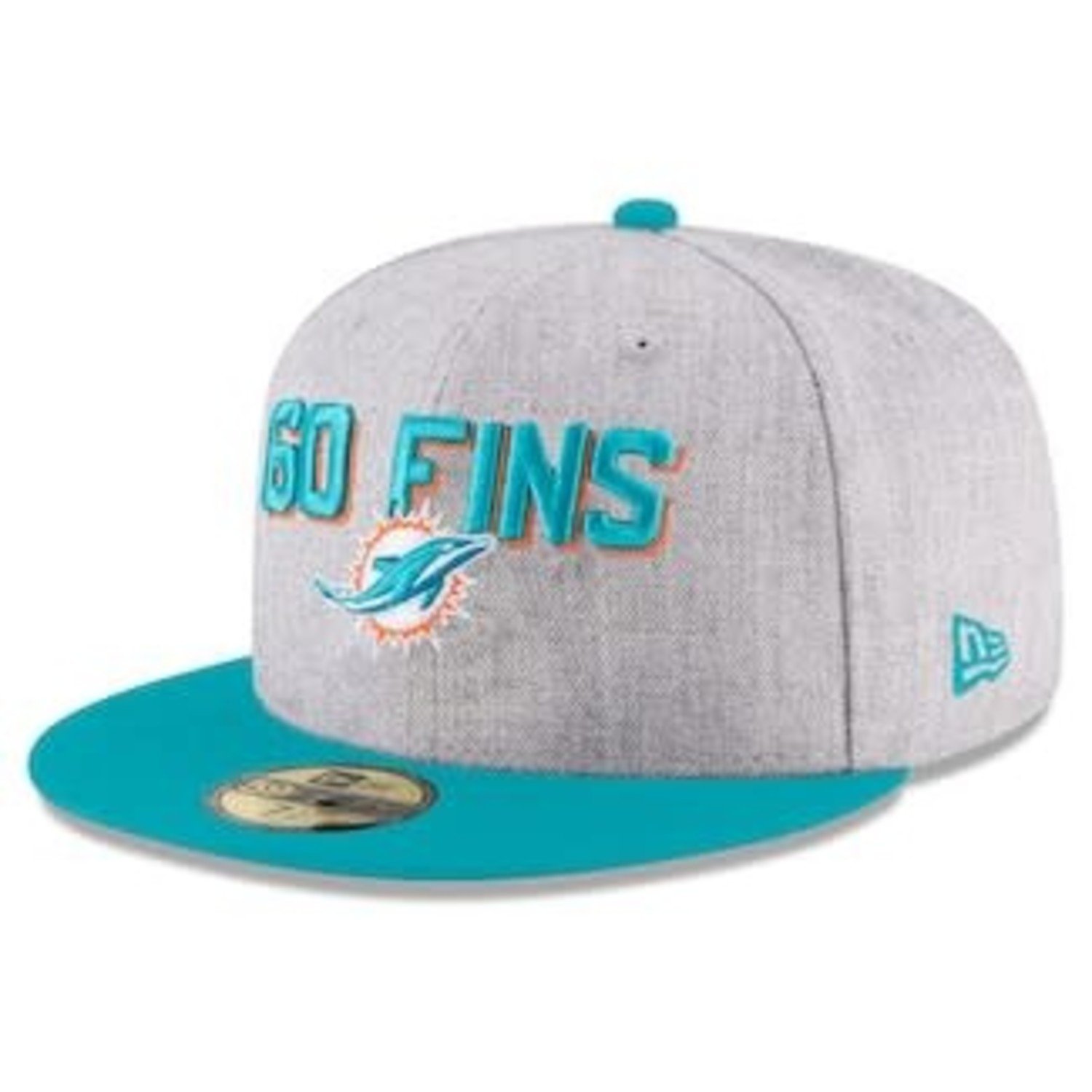 Miami Dolphins New Era 2018 Official Onstage Draft Fitted 5950 Heather  Gray/Aqua - The Locker Room of Downey