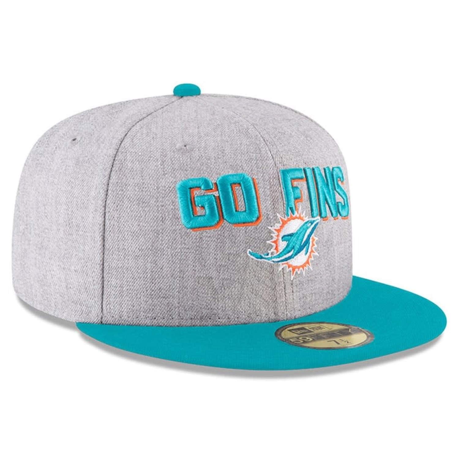 Miami Dolphins BANNER SIDE-PATCH Aqua Fitted Hat by New Era