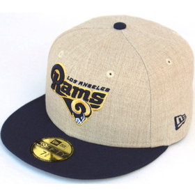 Los Angeles Rams New Era Gold Logo Script 59FIFTY Fitted Hat - Navy