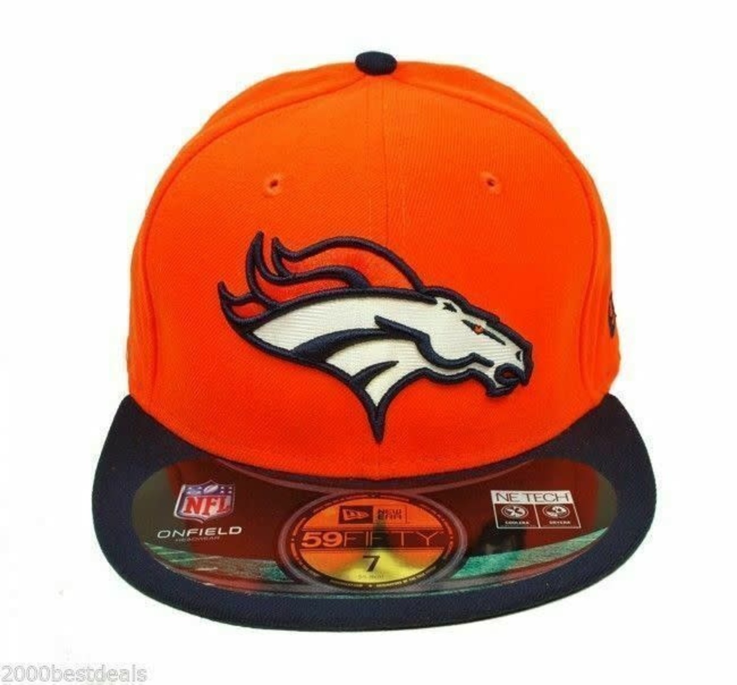 Denver Broncos Blue Orange Dad Cap Football NFL Adjustable Faded