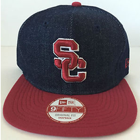 New Era USC Trojans P Denim Snapback 950  Denim/Cardinal